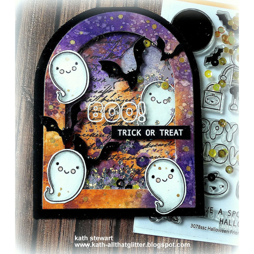 Simon Says Stamp Bat Trio Wafer Dies 1124sd Cheering for You Halloween Card | color-code:ALT02