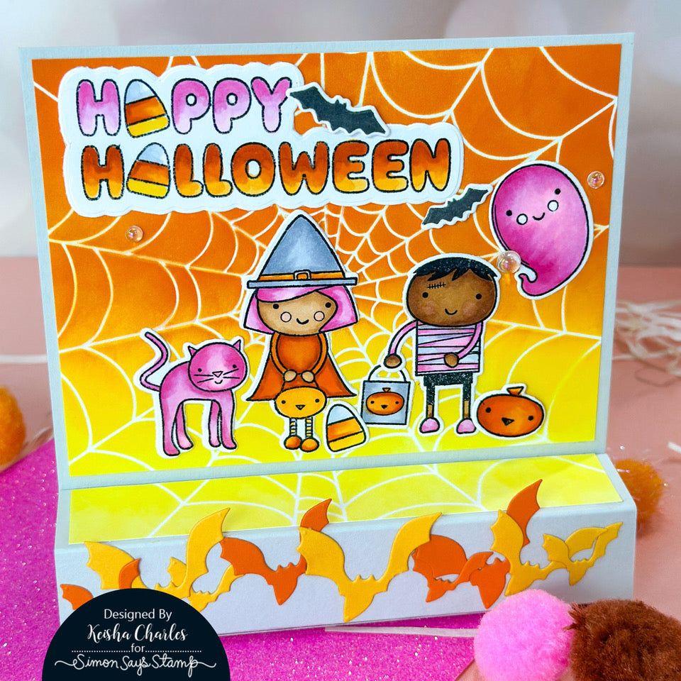 Simon Says Stamp Bat Trio Wafer Dies 1124sd Cheering for You Halloween Card | color-code:ALT06