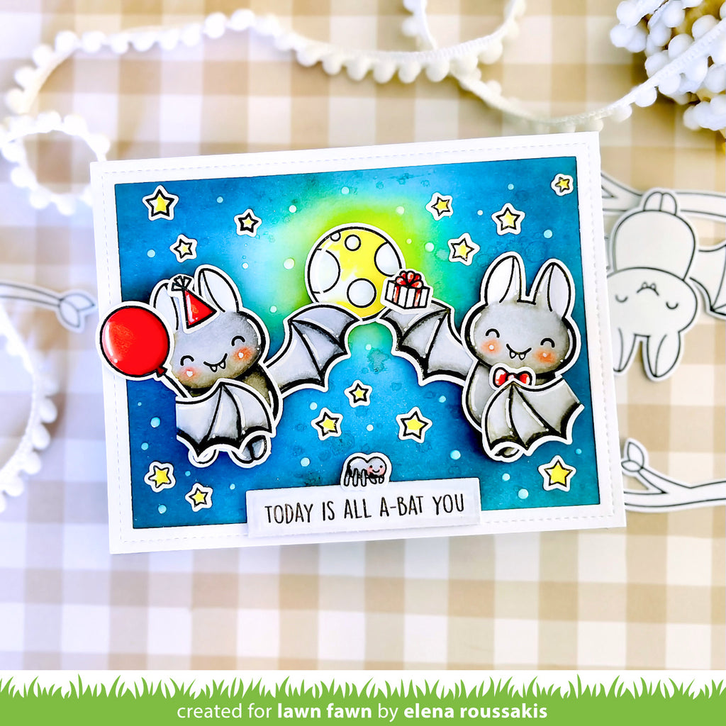 Lawn Fawn Set Batty for You Clear Stamps and Dies All A-Bat You