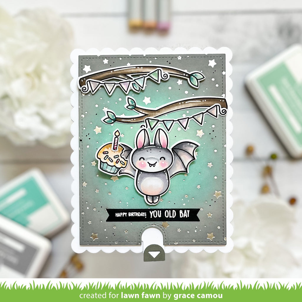 Lawn Fawn Set Batty for You Clear Stamps and Dies Old Bat
