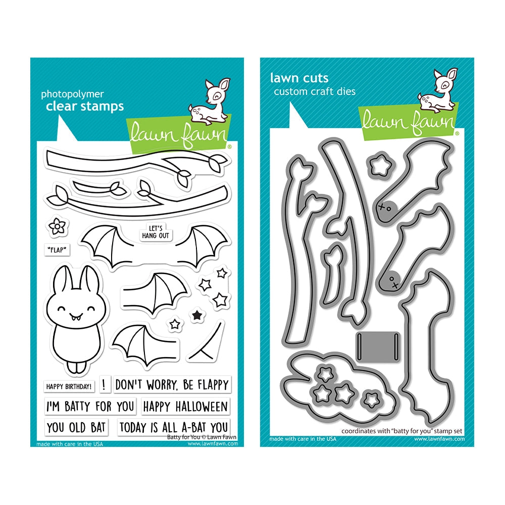 Lawn Fawn Set Batty for You Clear Stamps and Dies