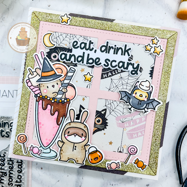 Mama Elephant Be Scary Clear Stamps spiderwebs