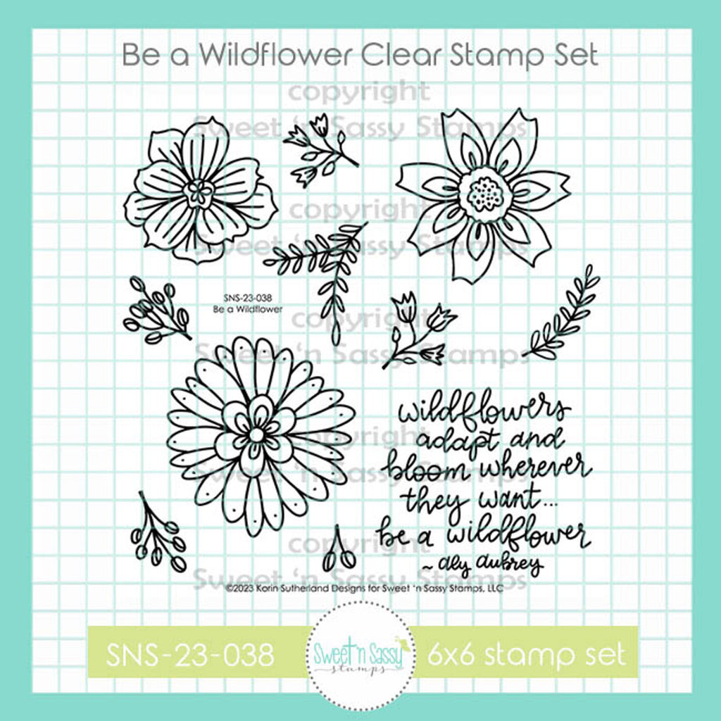 Sweet 'N Sassy Be A Wildflower Clear Stamp Set sns-23-038