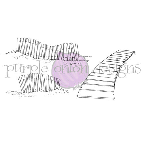 Purple Onion Designs Beach Fences And Boardwalk Cling Stamp pod1322