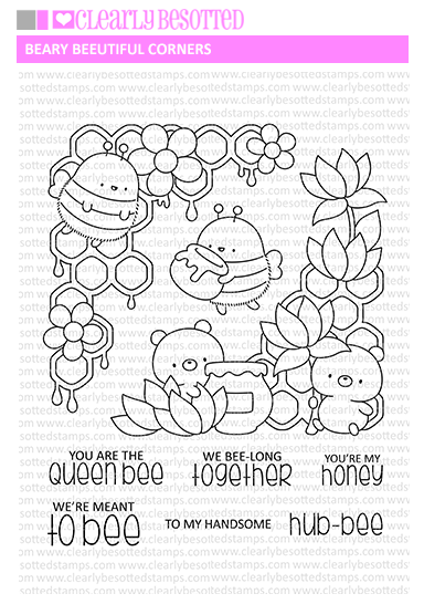Clearly Besotted Beary Beeutiful Corners Clear Stamps