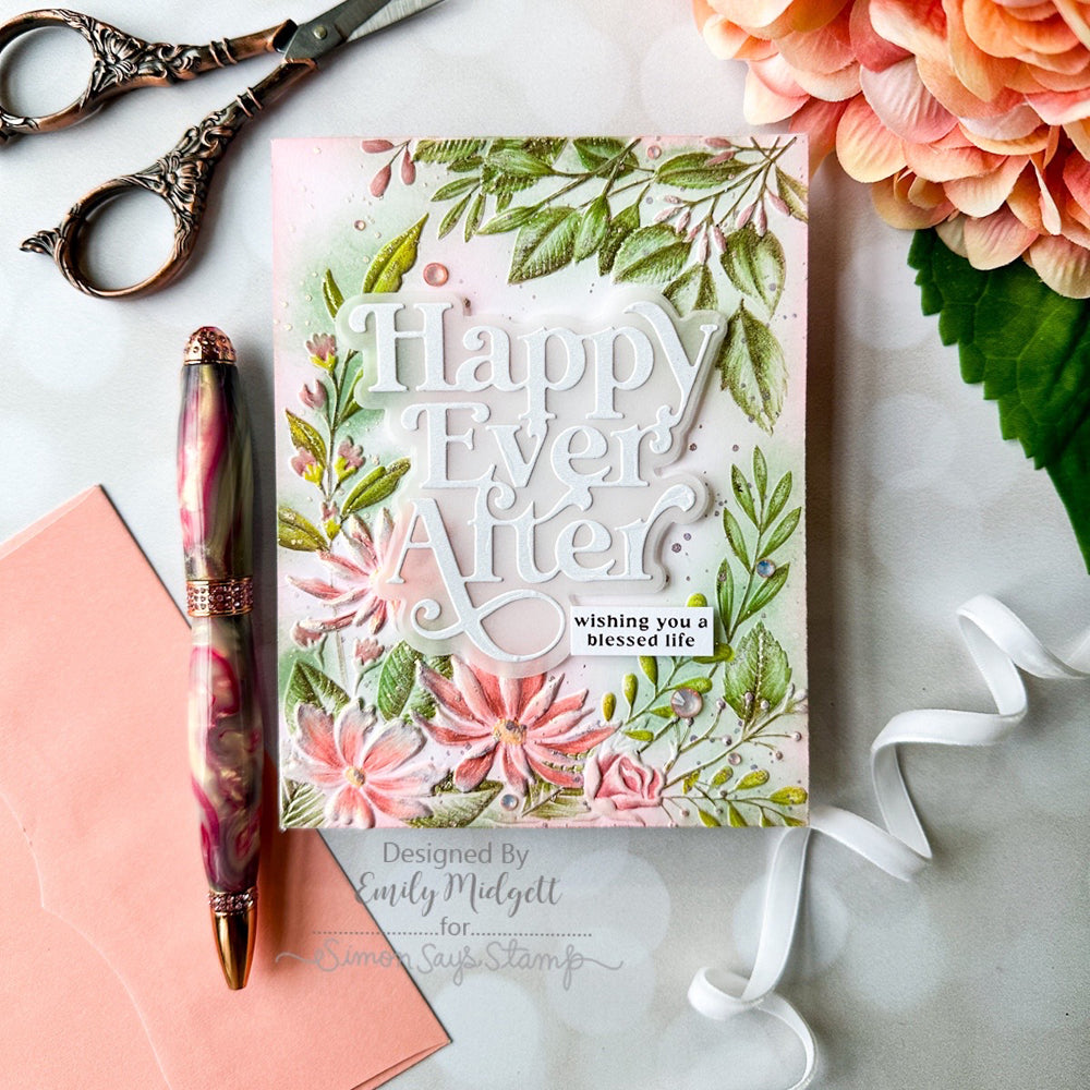 Simon Says Stamp Embossing Folder and Cutting Dies Beaufort Floral Frame sfd380 Celebrate Wedding Card | color-code:ALT03