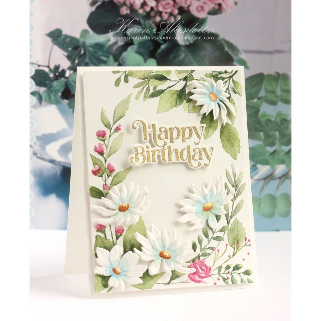 Simon Says Stamp Embossing Folder and Cutting Dies Beaufort Floral Frame sfd380 Celebrate Birthday Card | color-code:ALT01