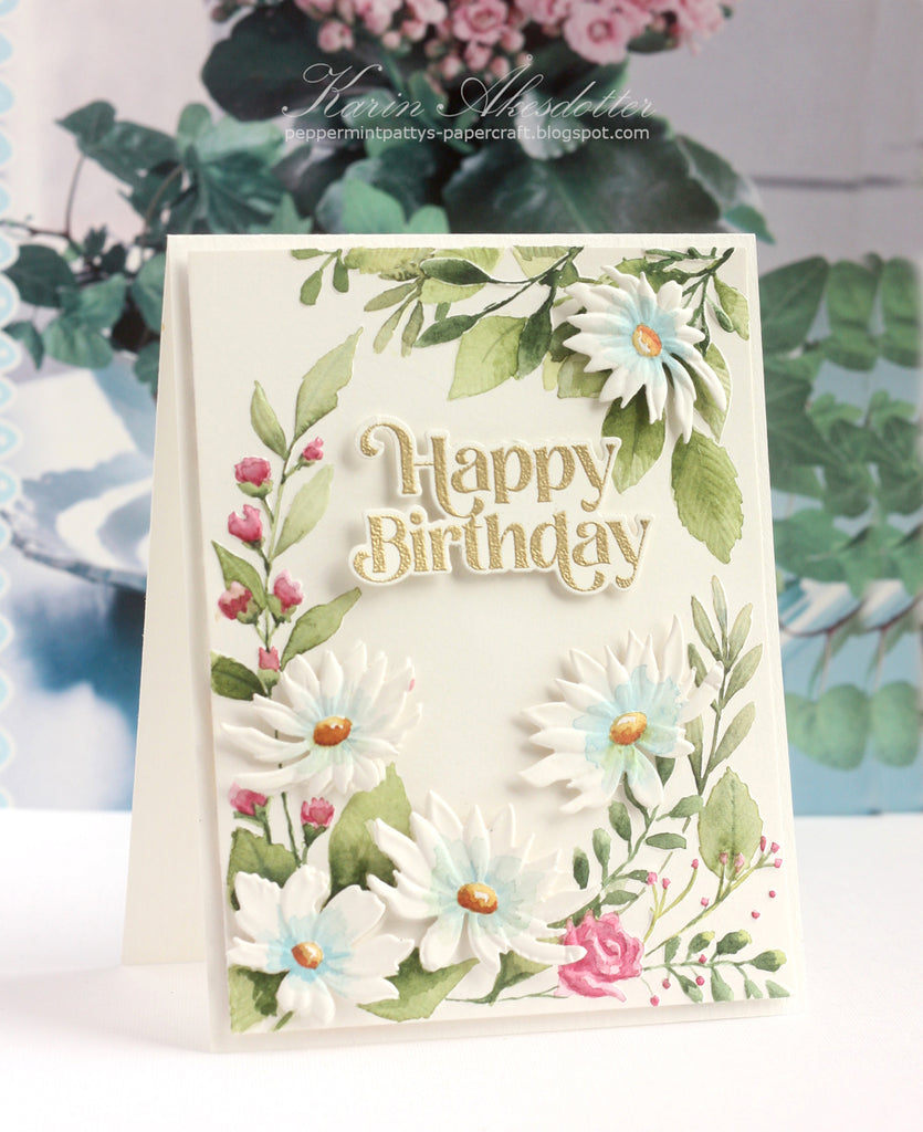 Simon Says Stamp Embossing Folder and Cutting Dies Beaufort Floral Frame sfd380 Celebrate Birthday Card | color-code:ALT01