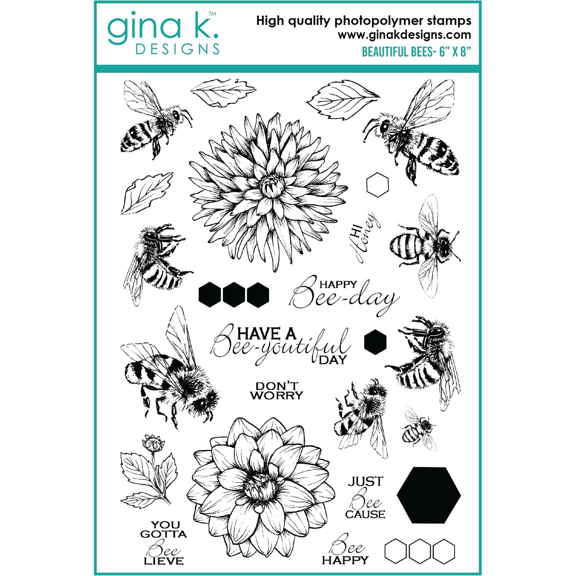 Gina K Designs BEAUTIFUL BEES Clear Stamps 6903