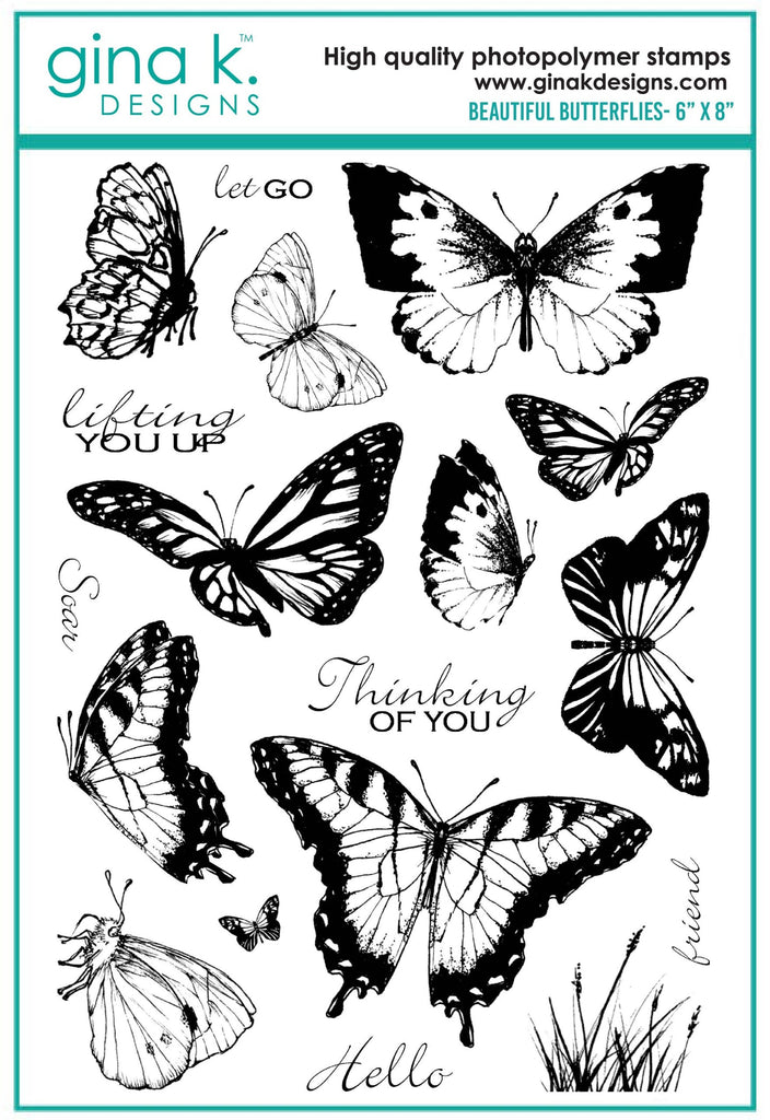 Gina K Designs BEAUTIFUL BUTTERFLIES Clear Stamps 6699