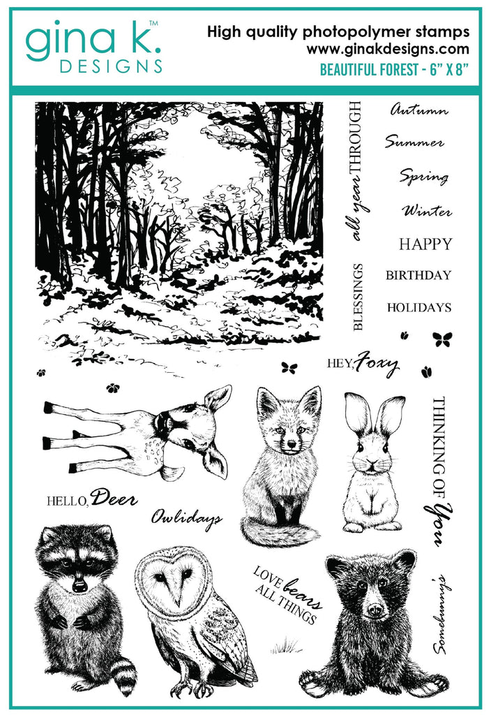 Gina K Designs BEAUTIFUL FOREST Clear Stamps mm116