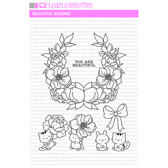 Clearly Besotted Beautiful Blooms Clear Stamps