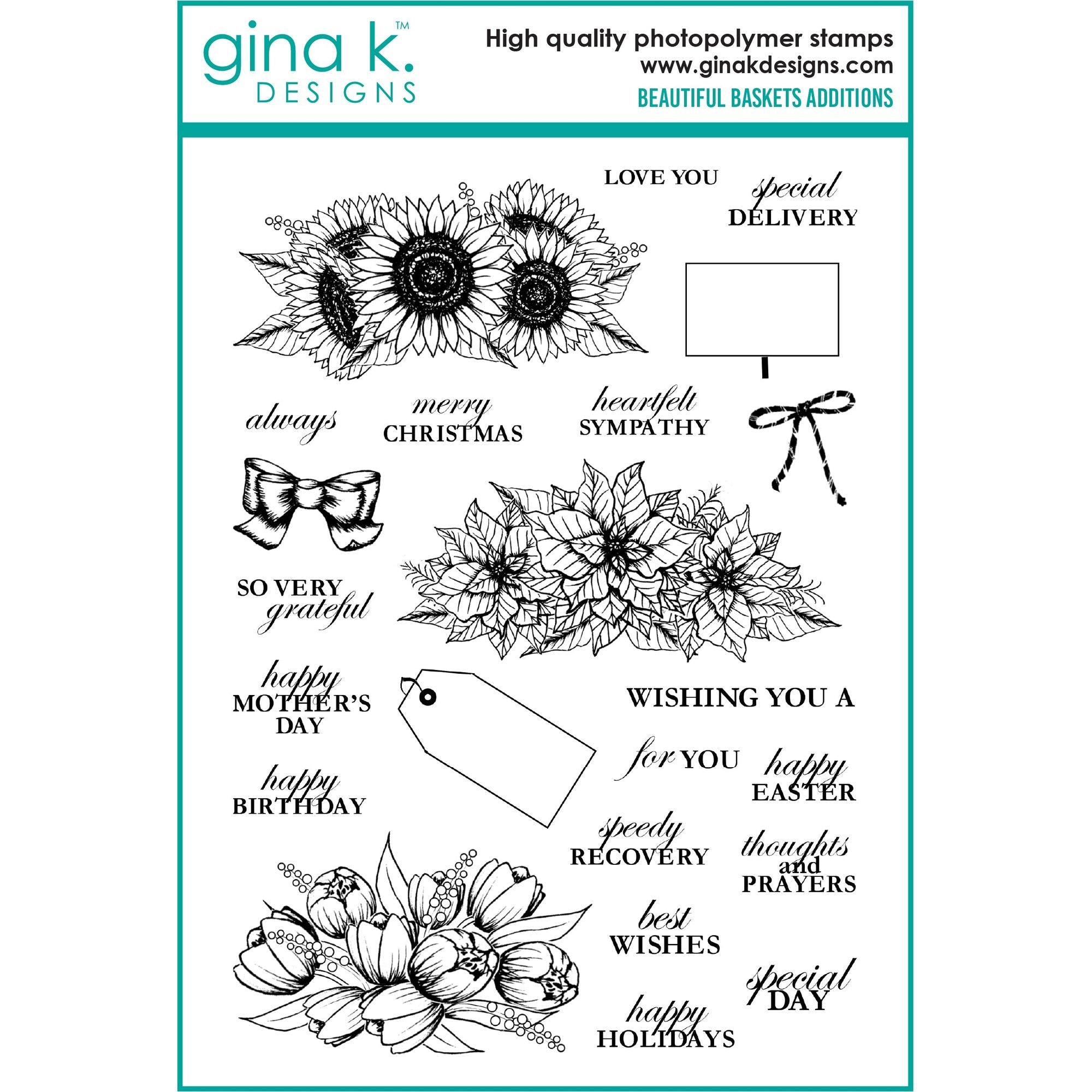 Gina K Designs Beautiful Baskets Additions Clear Stamps mm127
