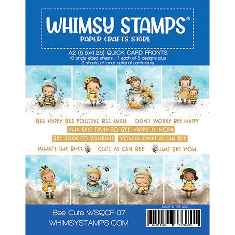 Whimsy Stamps Quick Card Fronts Bee Cute wsqcf-07