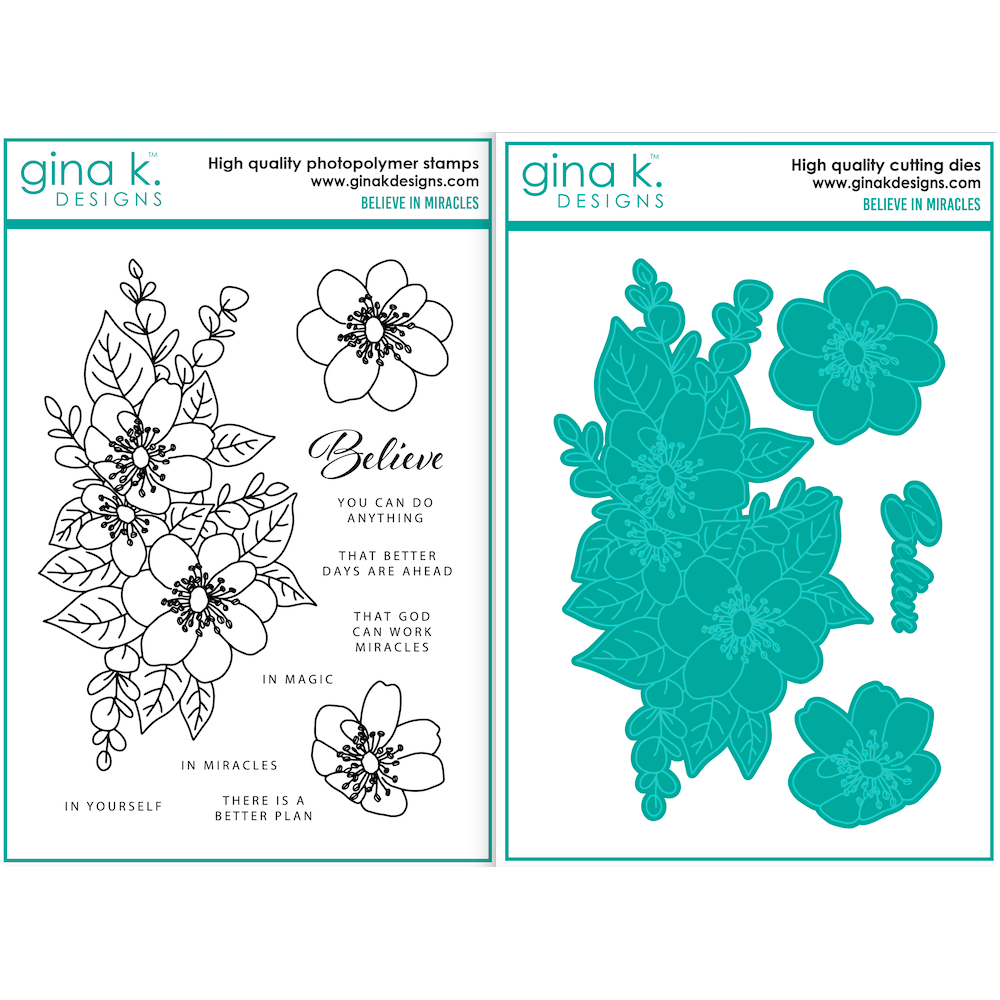 Gina K Designs Believe In Miracles Clear Stamp and Die Set