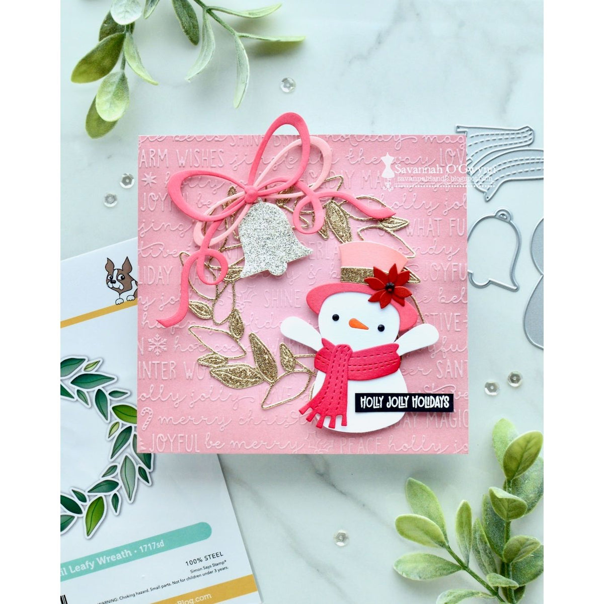 CZ Design Bells Wafer Dies czd319 Sending Cheer Savannah O'Gwynn Snowperson Card
