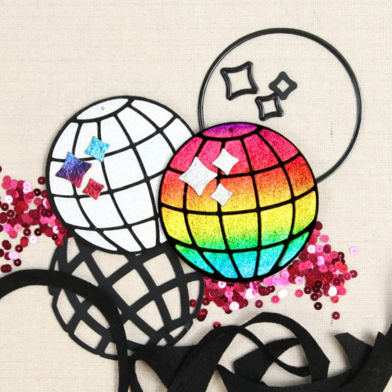 Benzie Design Disco Ball Deep Etch Dies tded065 colors