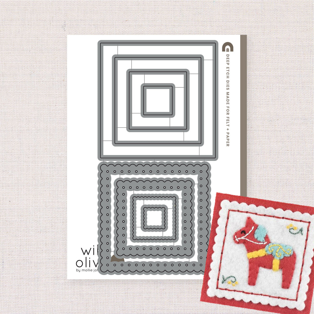 Benzie Design Squares and Scallops Deep Etch Dies tded043