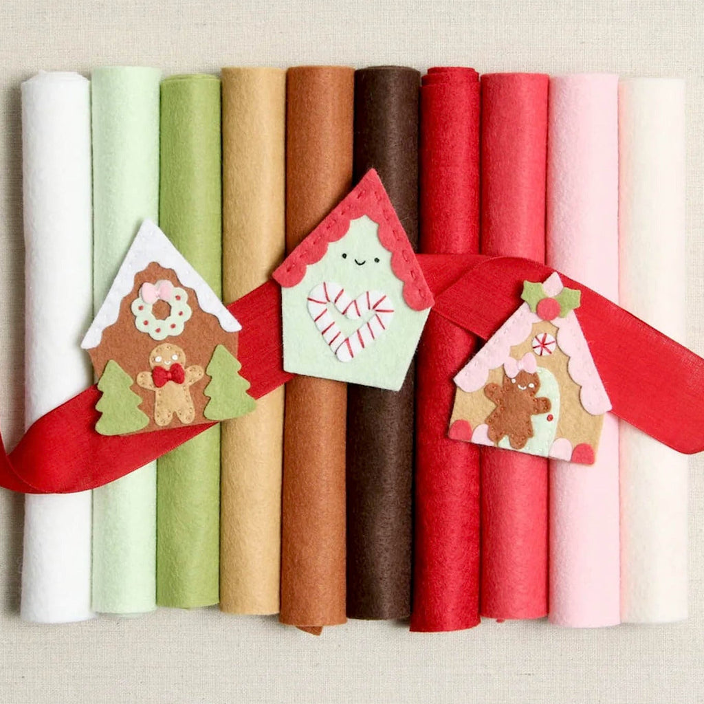 Benzie Design Stitchable Ginger Cookie Cottage Deep Etch Dies tded054 houses and felt colors