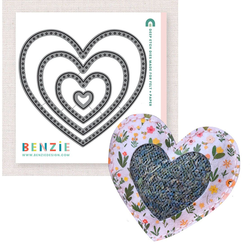 Benzie Design Stitchable Nesting Hearts Deep Etch Die tded032
