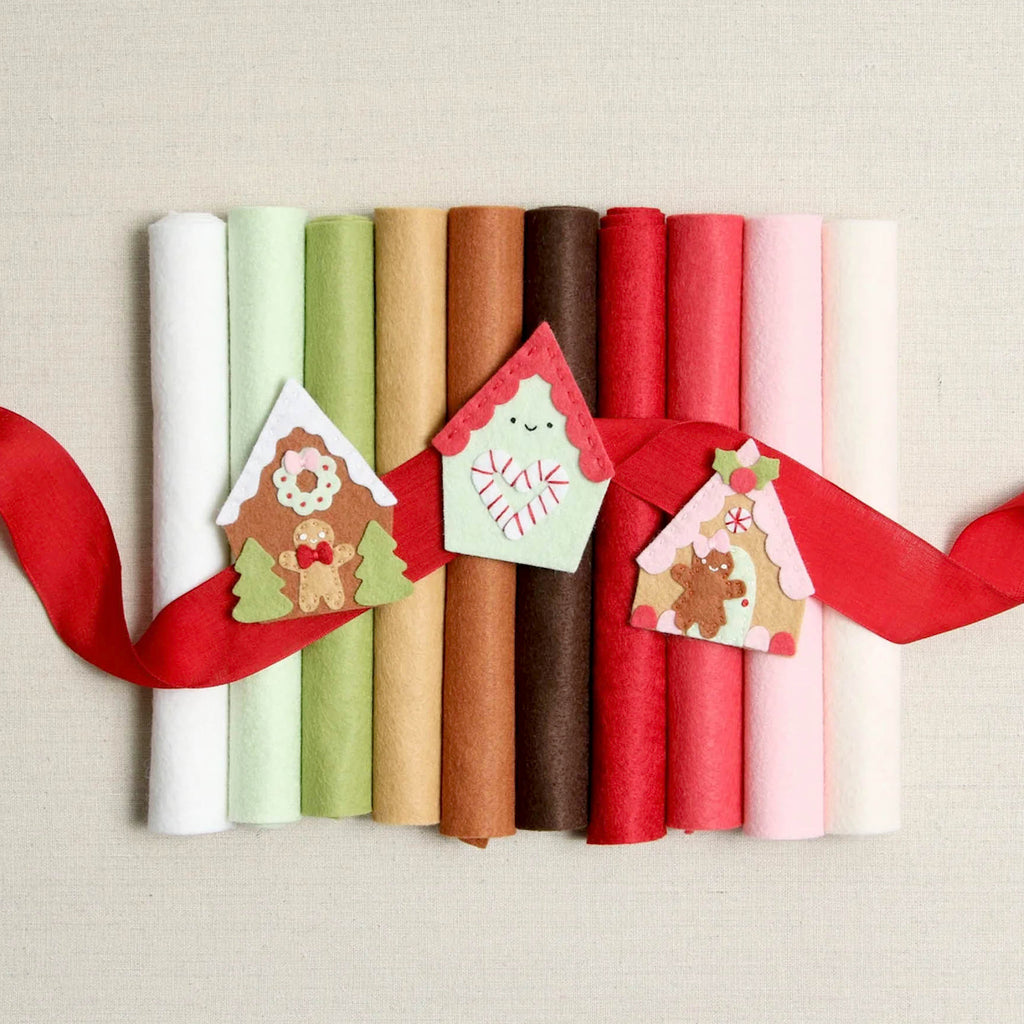 Benzie Design Wool Felt Sheets Gingerbread Palette bp2082wf rolls of colors and gingerbread houses