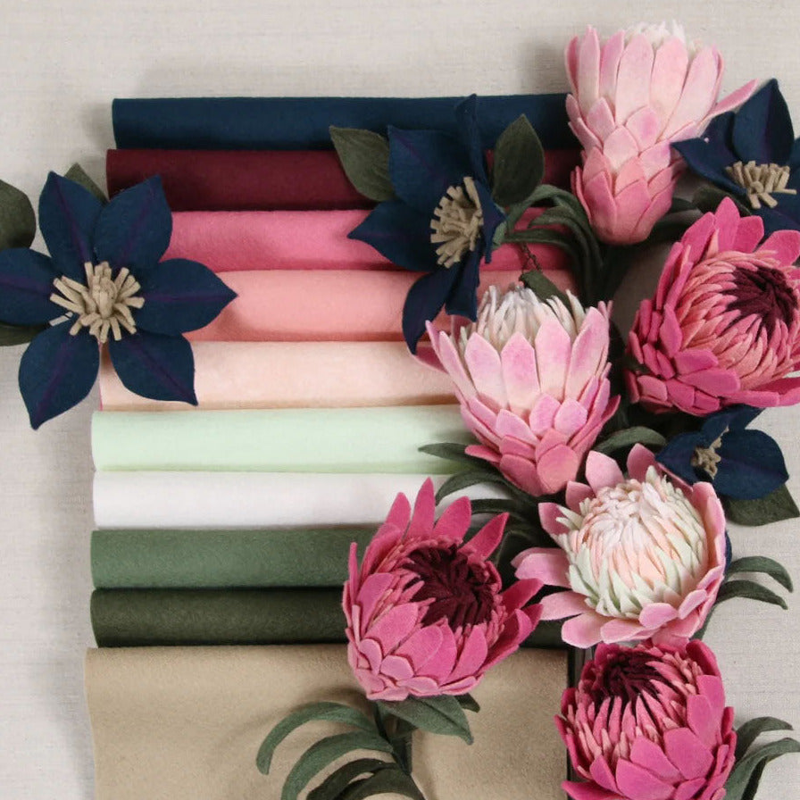Benzie Design Wool Felt Sheets Protea Palette bp2056wf floral