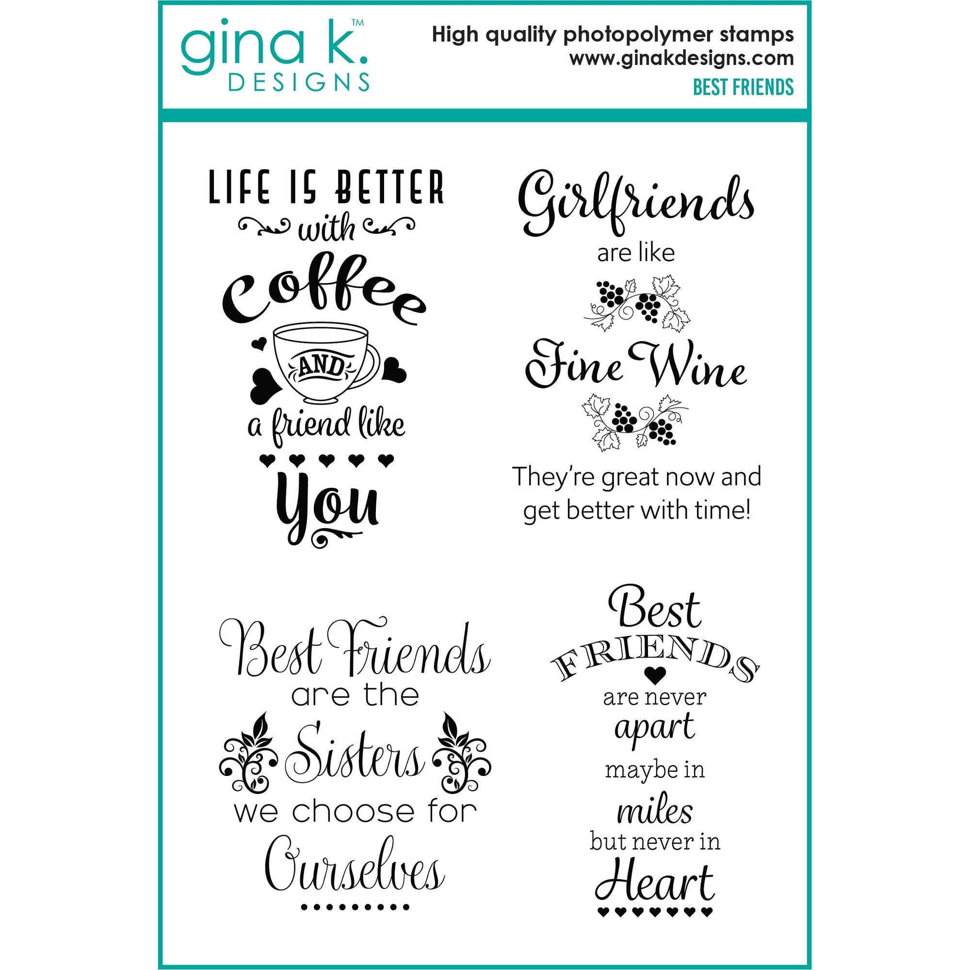 Gina K Designs Best Friends Clear Stamps dw23