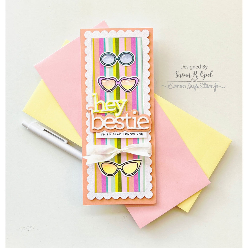 CZ Design Bestie Wafer Dies czd228 Sweetheart Friend Card