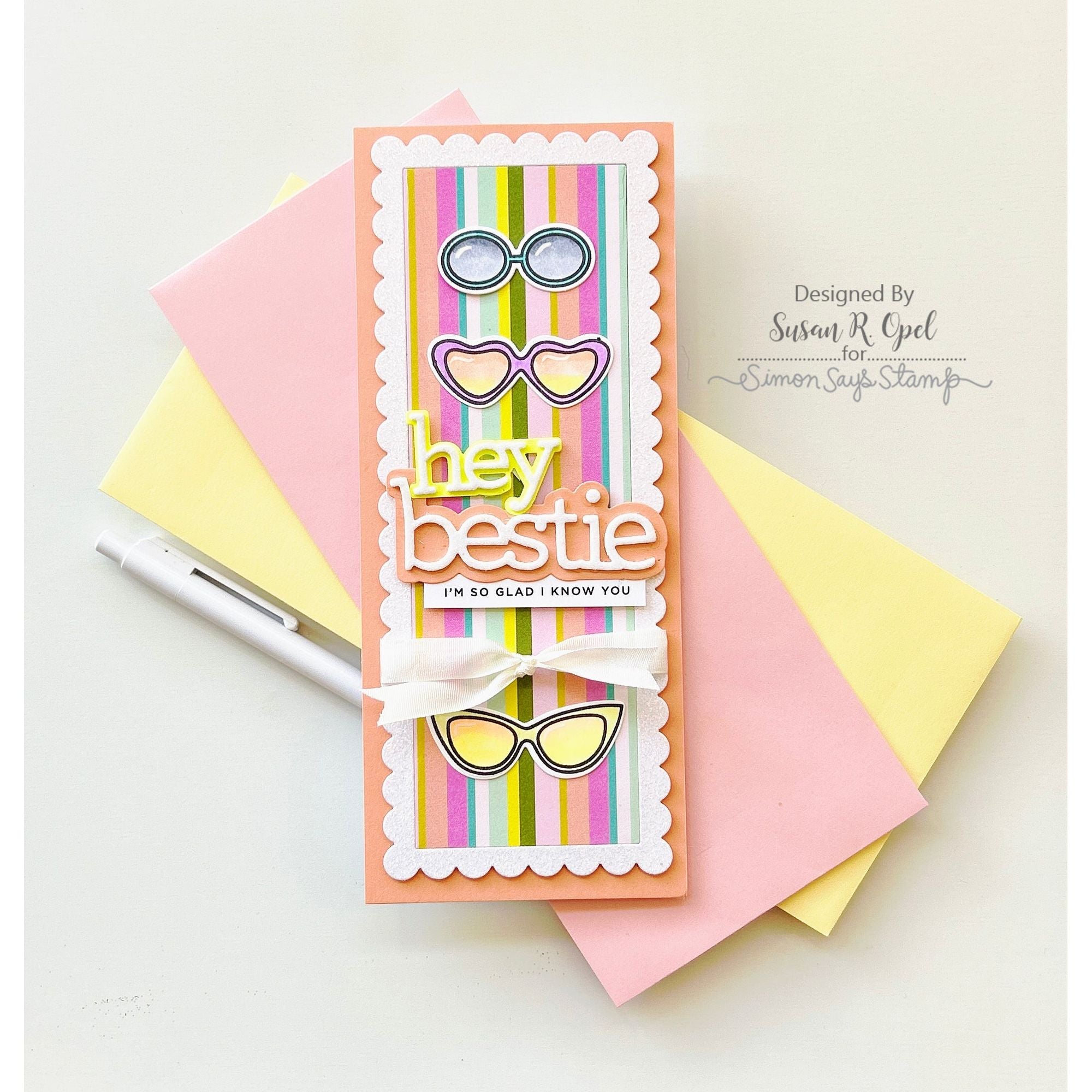 CZ Design Bestie Wafer Dies czd228 Sweetheart Friend Card