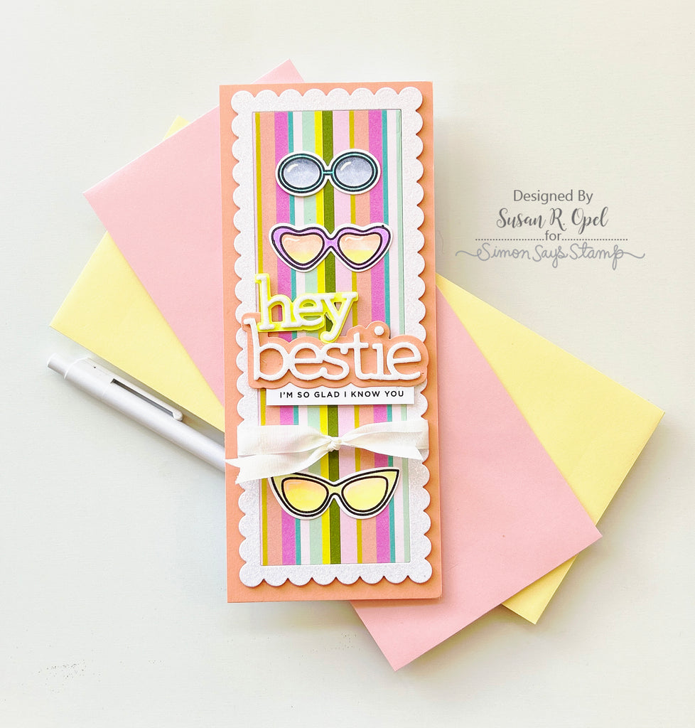 CZ Design Sentiment Strips Bestie czg055 Sweetheart Friend Card