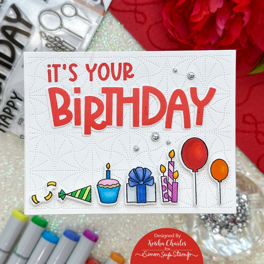 Simon Says Stamps and Dies Big Bold Birthday set665bb Stamptember Birthday Card