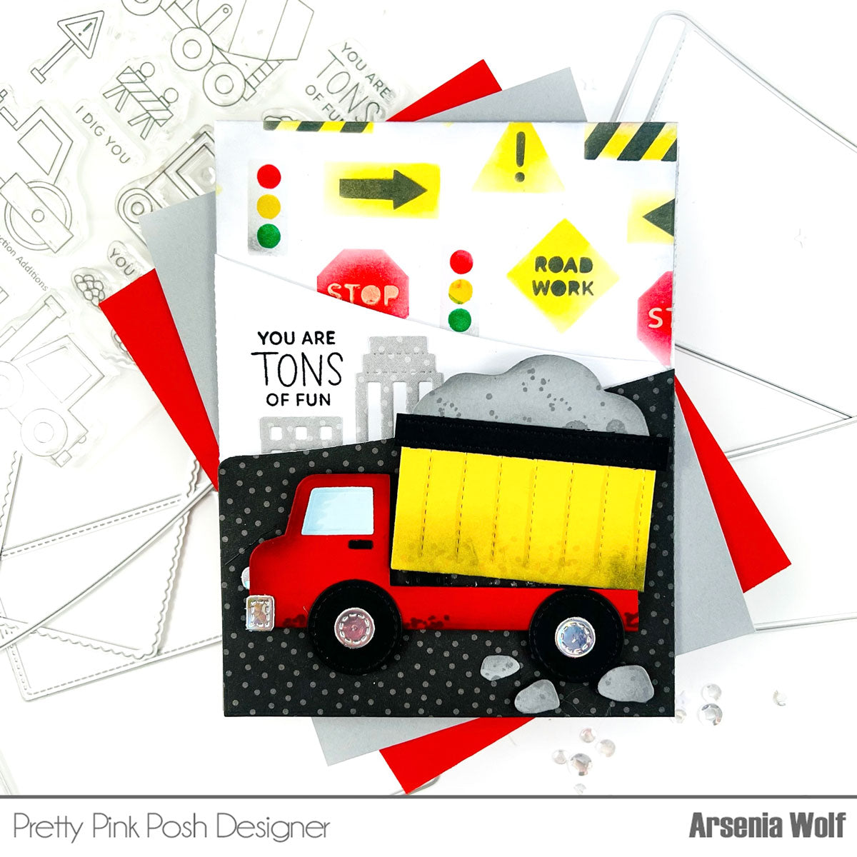 Pretty Pink Posh Big Dump Truck Dies tons of fun