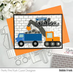 Pretty Pink Posh Brick Background Stencil happy wishes