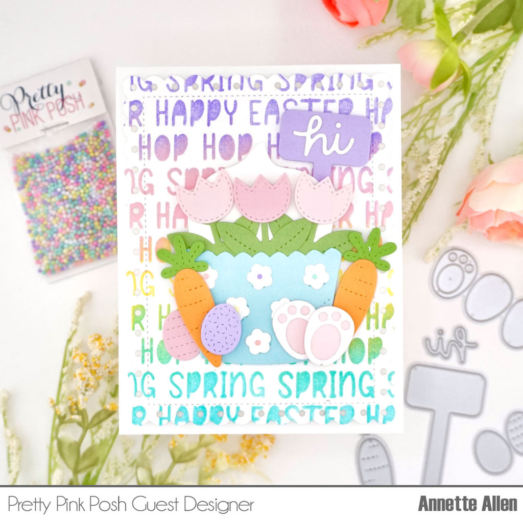 Pretty Pink Posh Easter Words Stencil hi