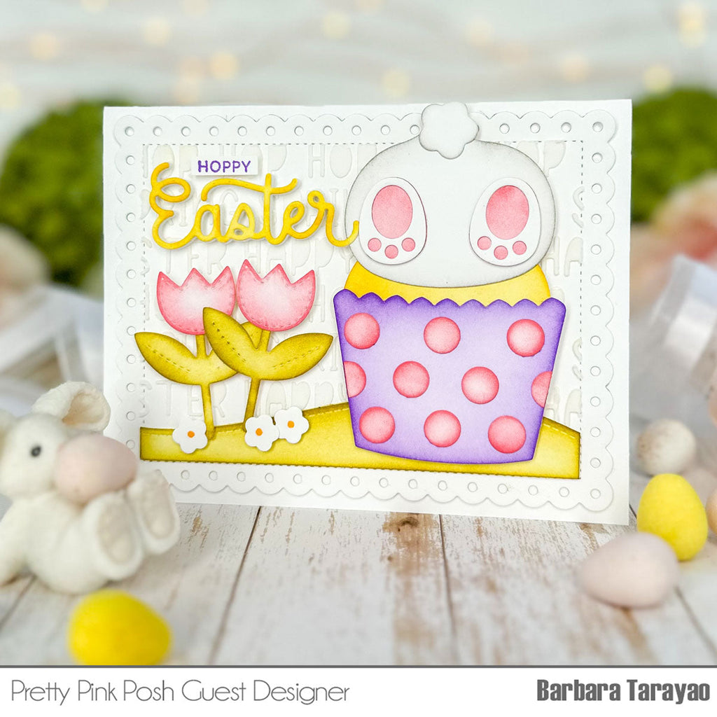 Pretty Pink Posh Easter Words Stencil bunny butt