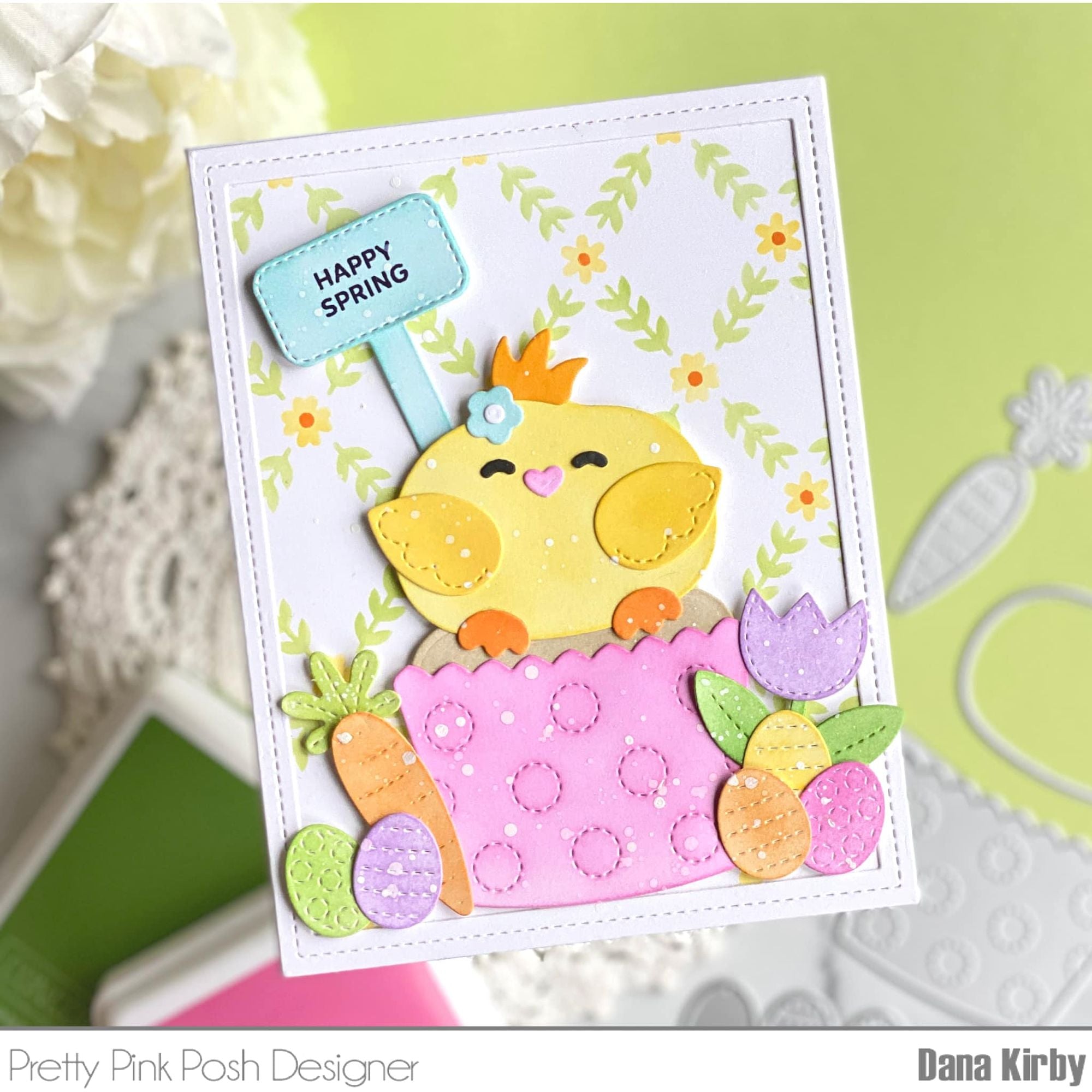Pretty Pink Posh Layered Floral Vines Stencils happy spring