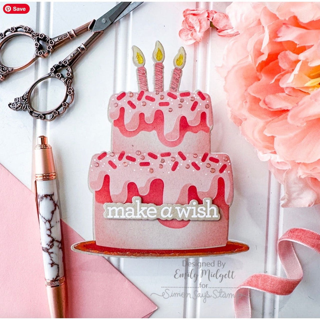 Simon Says Stamp Big Birthday Cake Wafer Dies 1161sdc Sweet Wishes Birthday Card | color-code:ALT05