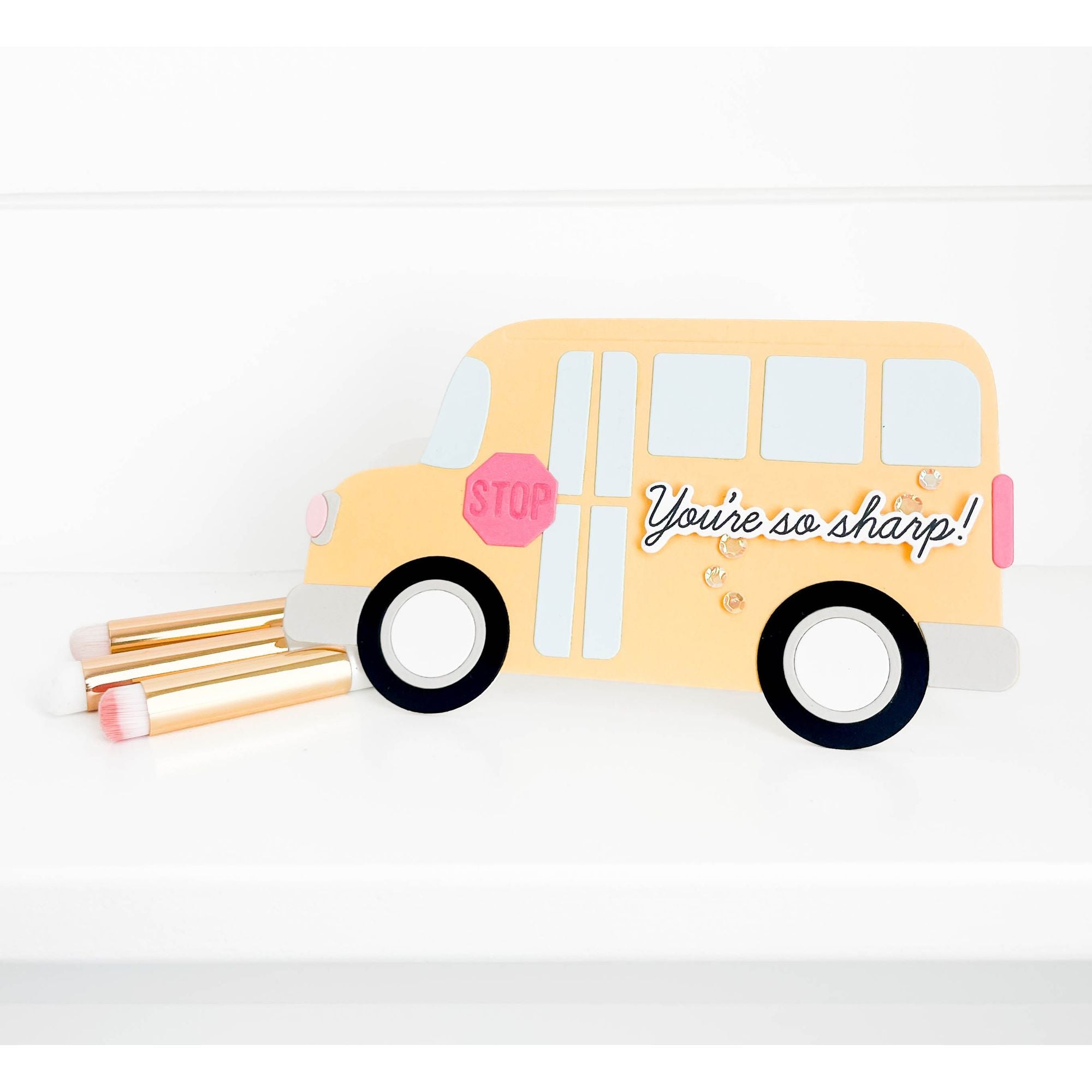 Simon Says Stamp Big Bus Wafer Dies 1383sd Happy Camper So Sharp Card