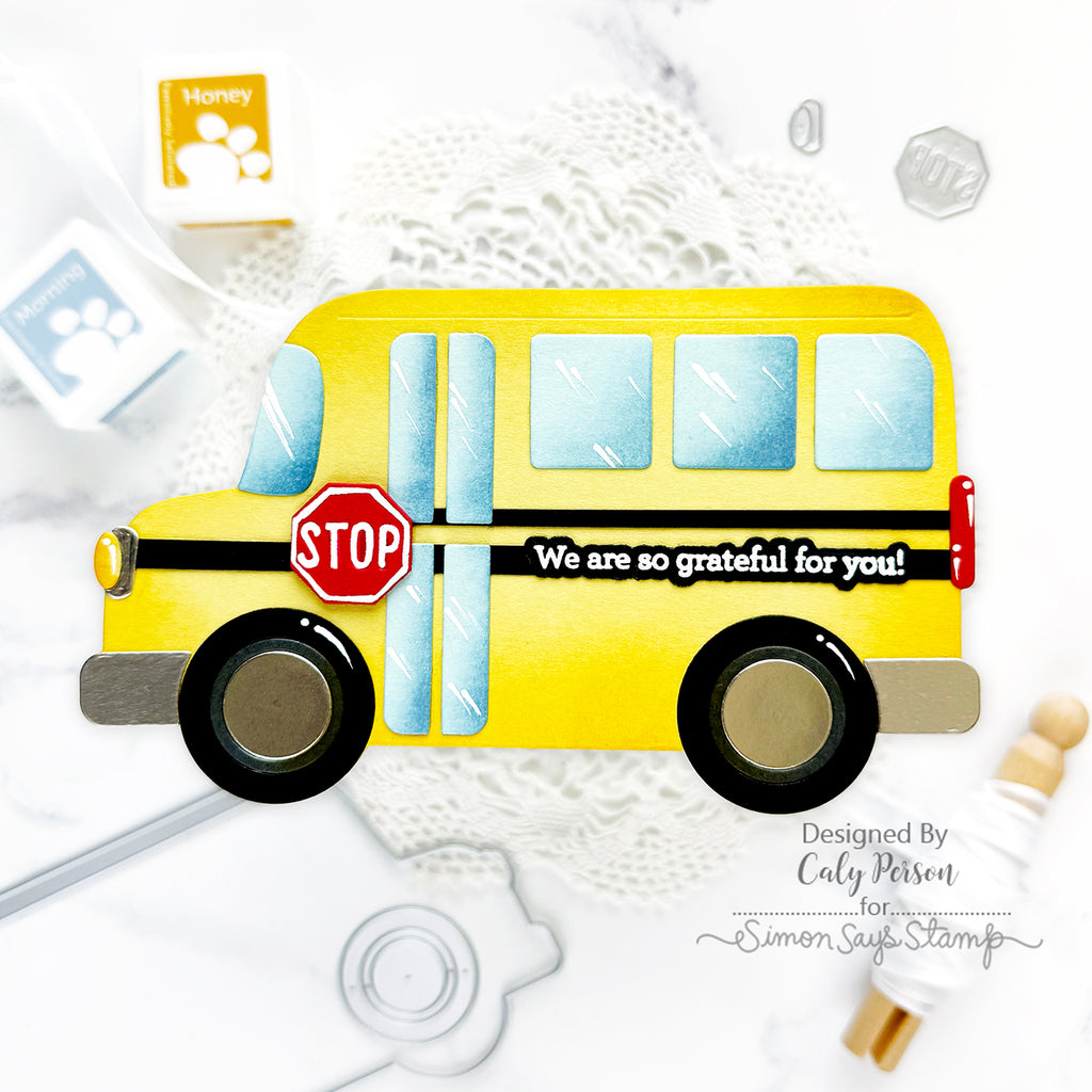 Simon Says Stamp Big Bus Wafer Dies 1383sd Happy Camper Grateful for You Card | color-code:ALT01