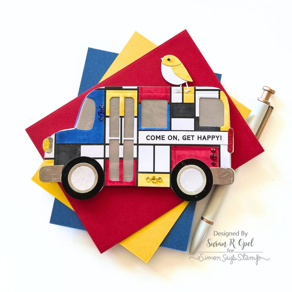 Simon Says Stamp Big Bus Wafer Dies 1383sd Happy Camper Partridge Family Bus Card