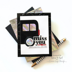 Simon Says Stamp Big Bus Wafer Dies 1383sd Happy Camper Miss You Card