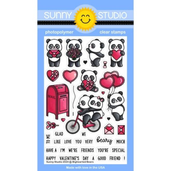 Sunny Studio Bighearted Bears Clear Stamps sscl-365