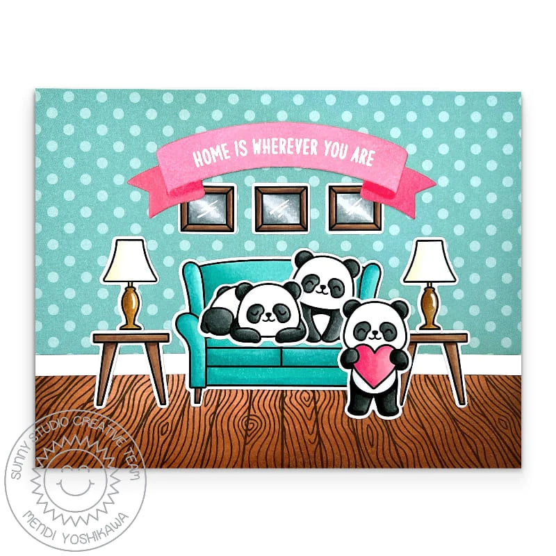 Sunny Studio Sprawling Surfaces Clear Stamps sscl-368 pandas
