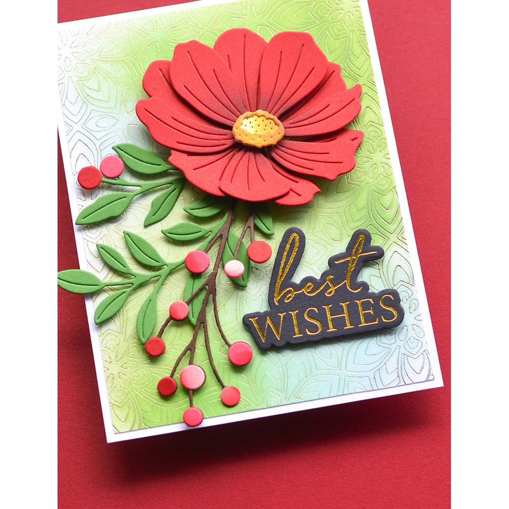 Birch Press Design Best Wishes Noted Script Hot Foil Plate and Die Set bpf507 best wishes