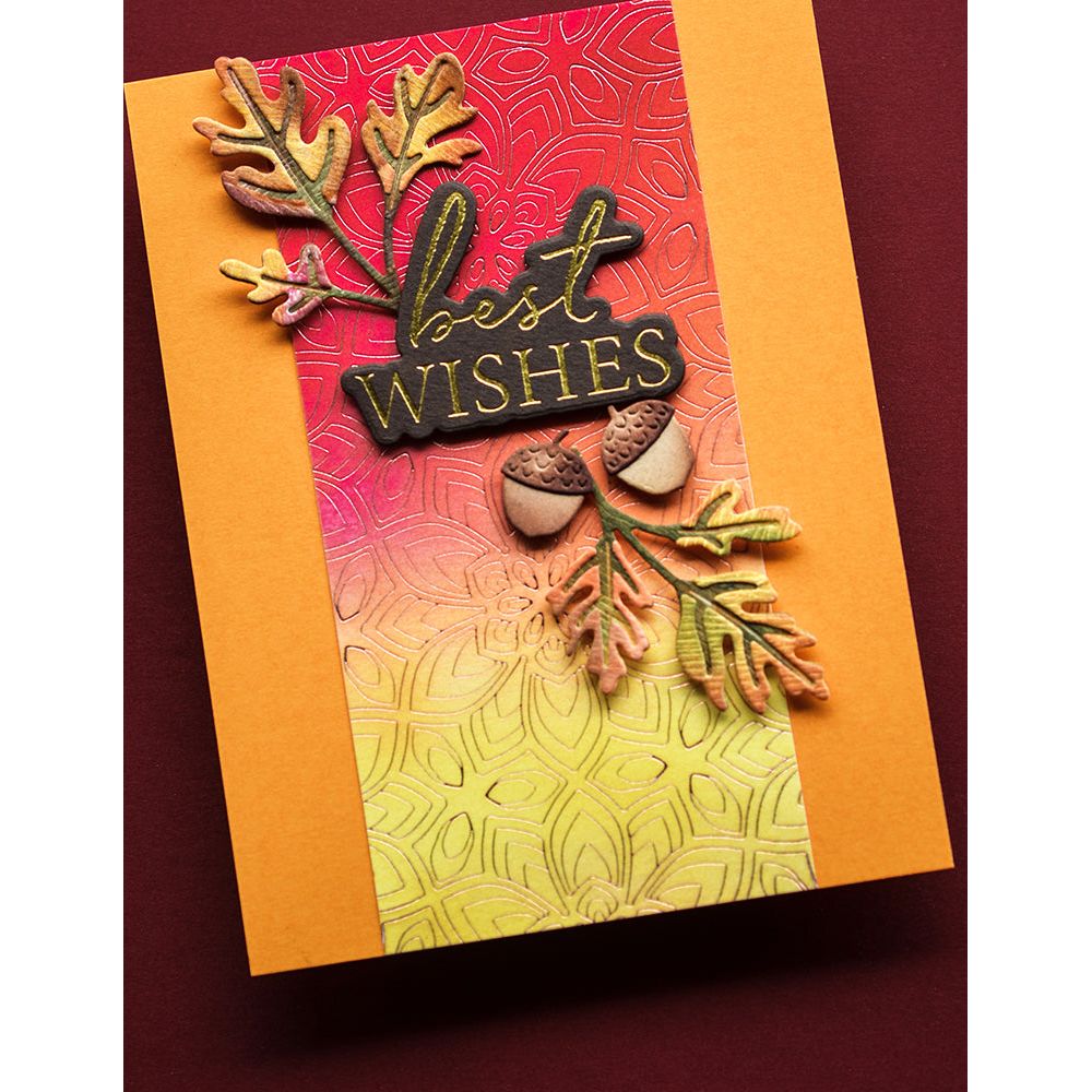 Birch Press Design Best Wishes Noted Script Hot Foil Plate and Die Set bpf507 best wishes acorn