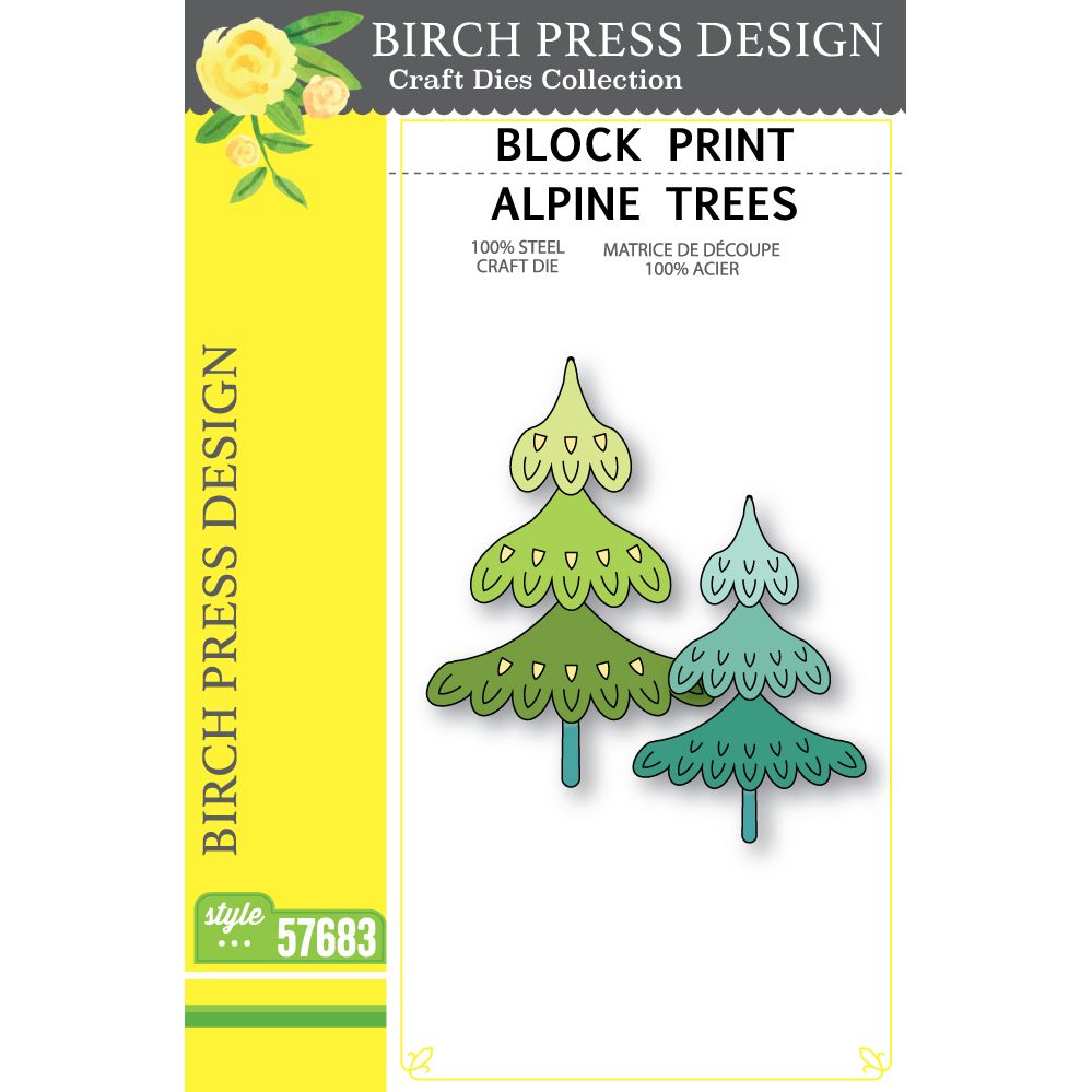 Birch Press Design Block Print Alpine Trees Dies 57683