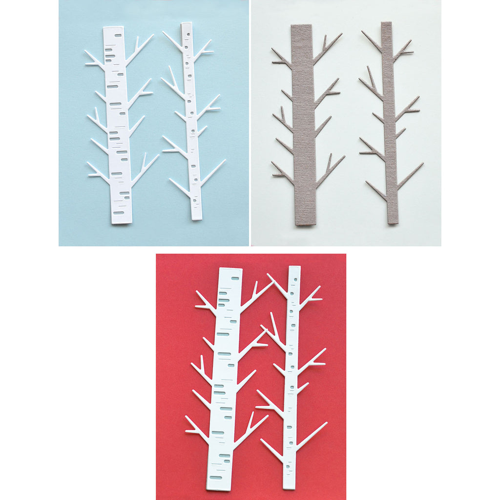 Birch Press Design Block Print Birch Trees Dies 57682 contents inside package