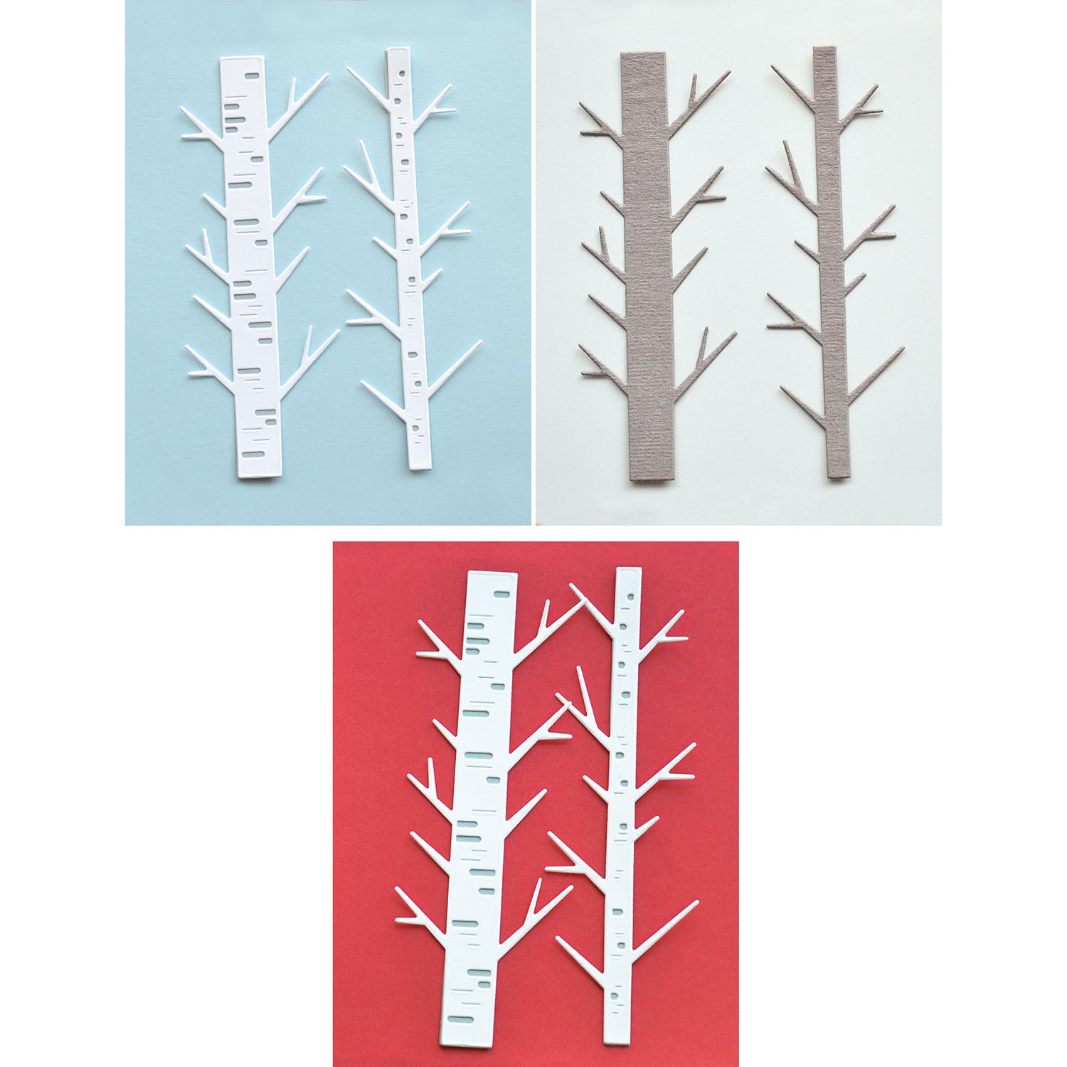 Birch Press Design Block Print Birch Trees Dies 57682 contents inside package