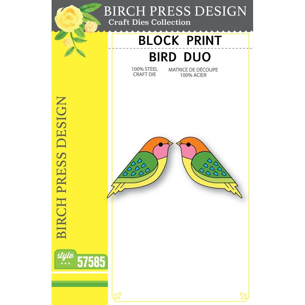Birch Press Design Block Print Bird Duo Dies 57585