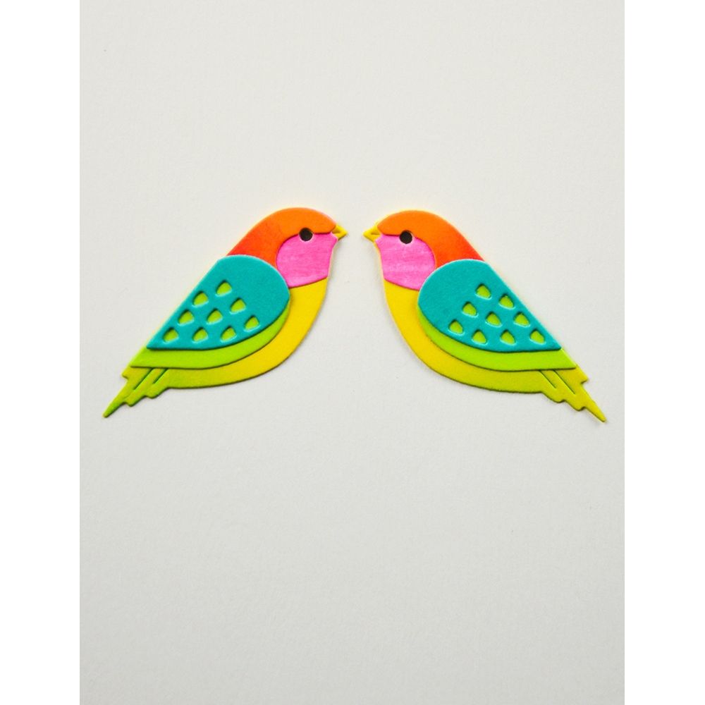 Birch Press Design Block Print Bird Duo Dies 57585 pair perch